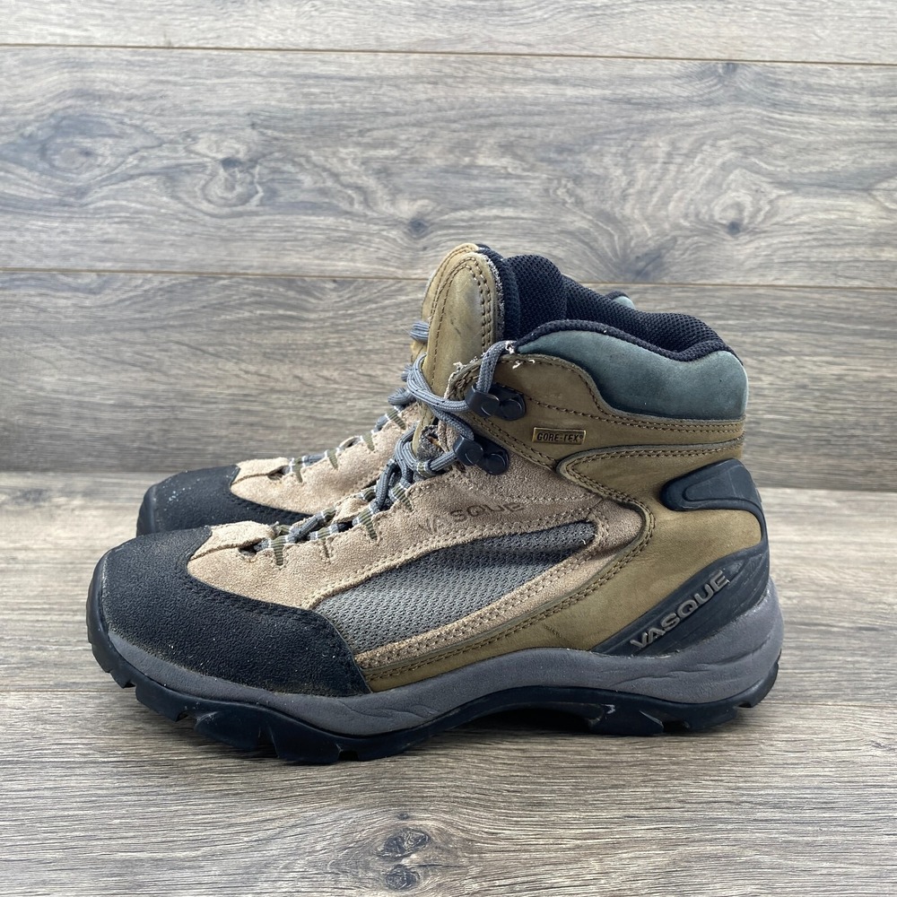 Vasque Hiking Boots Women Size 8W Tan Black Gore-Tex 7433 Breeze Ankle Wide